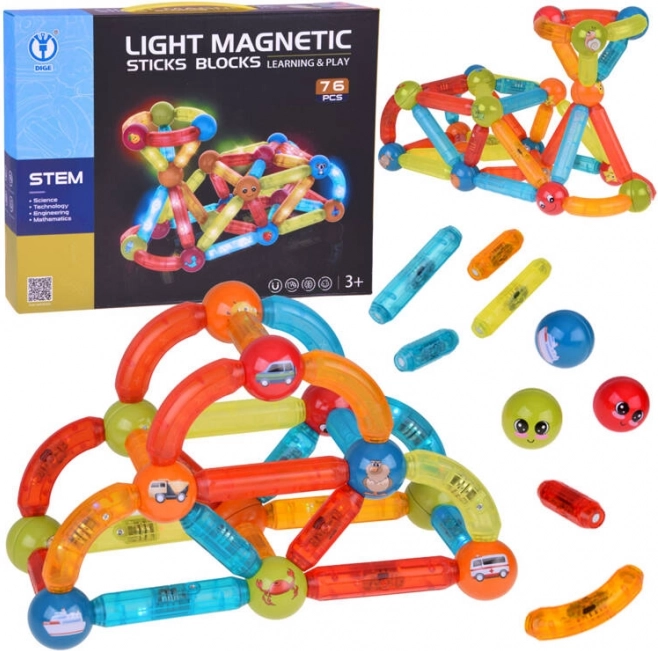 Kolorowa magnetyczna konstrukcyjna Jokomisiada z oświetleniem LED