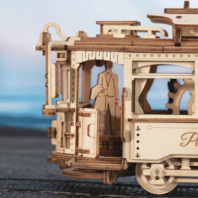 RoboTime 3D drewniane mechaniczne puzzle Tramwaj