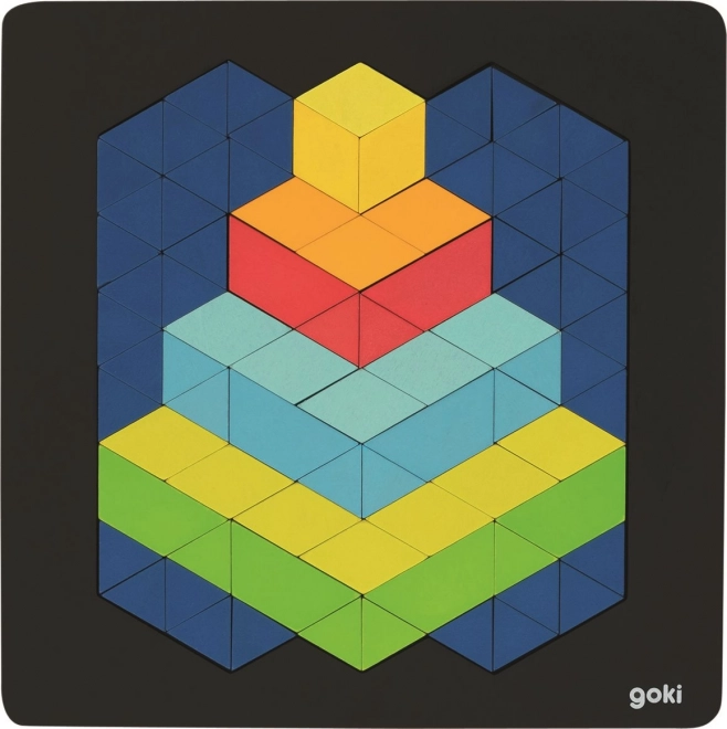Goki drewniane puzzle piramida z efektem 3D