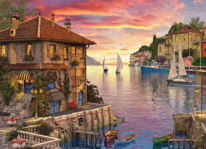 Puzzle EUROGRAPHICS Śródziemnomorski port 1000 elementów