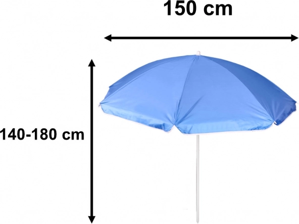 Regulowany składany parasol z ochroną UV 150 cm niebieski