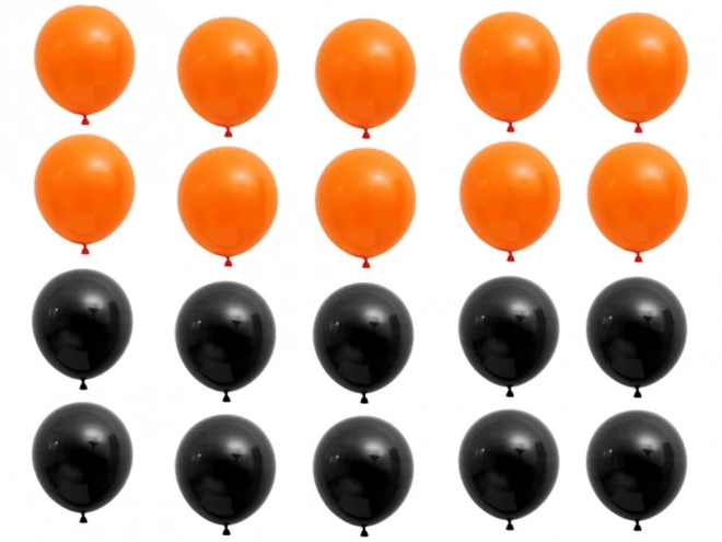 Halloween balony czarne i pomarańczowe 20 szt.