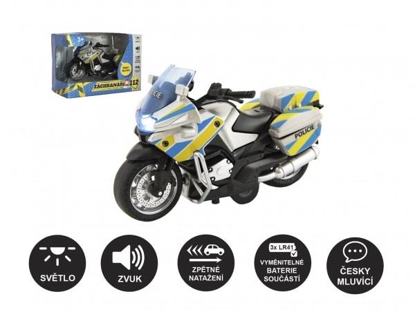 Policyjny motocykl z czeskim głosem