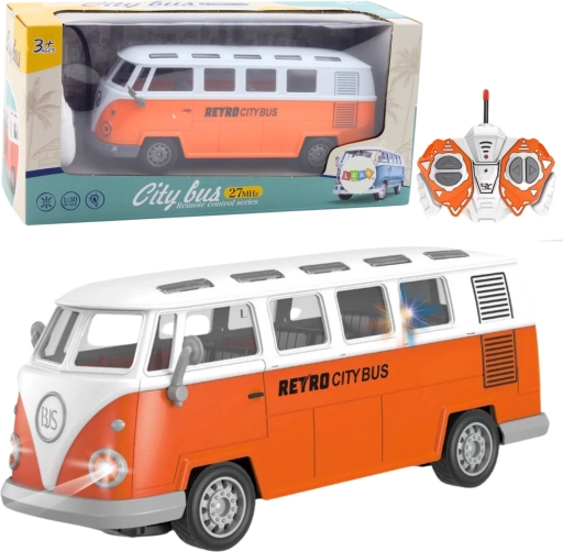 retro miejski autobus RC ze światłami 1:30