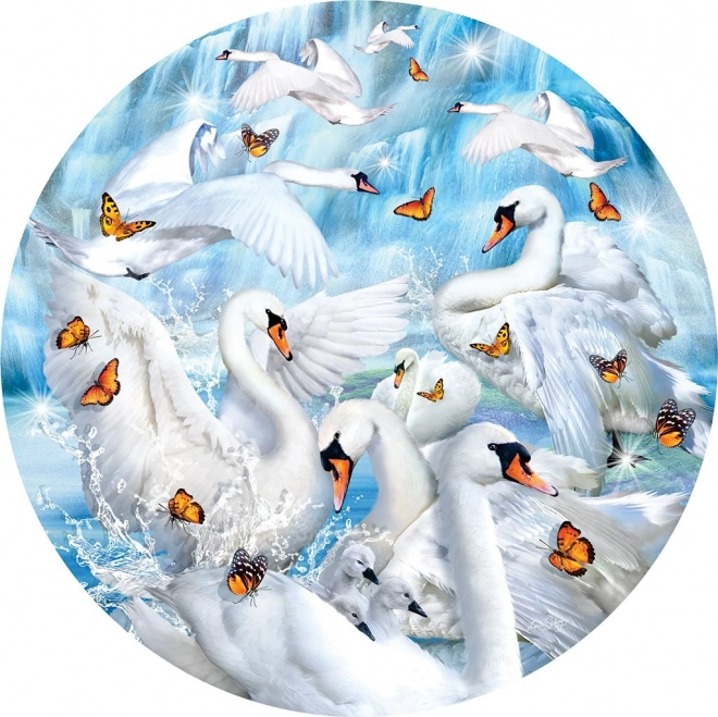 Okrągłe puzzle Łabędzi Wodospad 1000 elementów