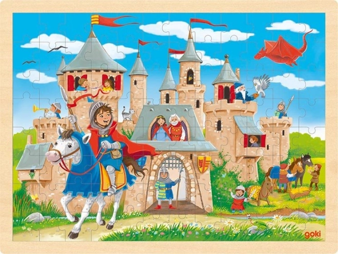 Drewniane puzzle Rycerski zamek 96 elementów