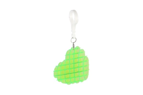 Zawieszka fidget serce zmieniające kształt antystresowy plastik 6cm 4 kolory w pudełku 6x6,5cm 24 szt. w opakowaniu