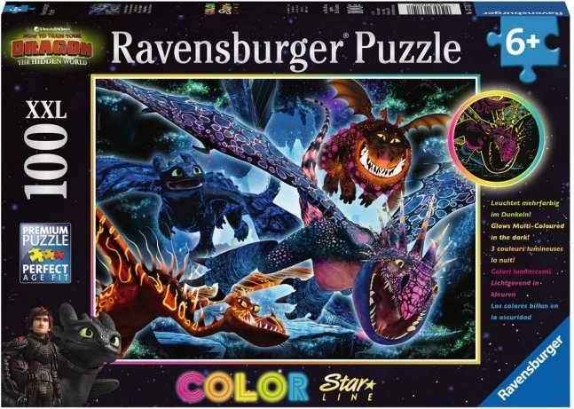 świecące puzzle Jak wytresować smoka 3 XXL 100 elementów – Ravensburger