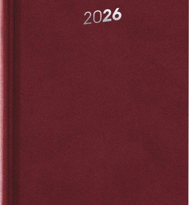 Tygodniowy dziennik Balakon 2026 bordo 15x21 cm