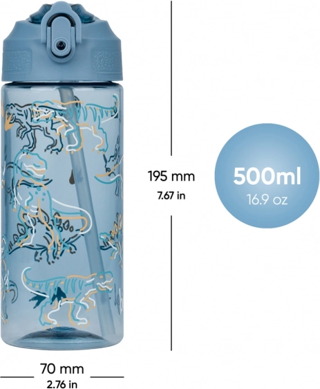 Butelka na napoje z tritanu z motywem dinozaurów BAAGL 500 ml