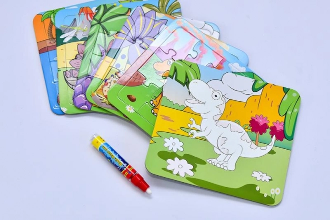 Mac Toys Puzzle Dinozaury z Malowaniem Wodnym