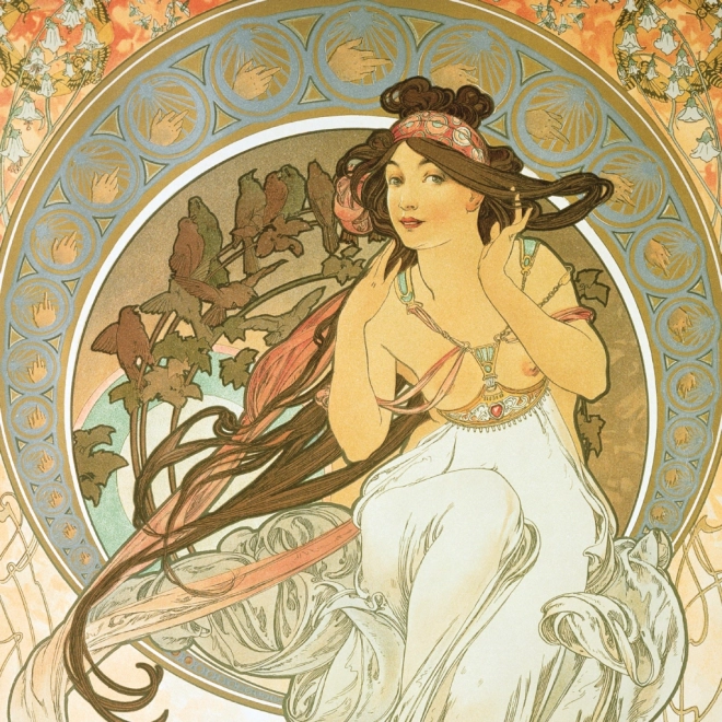 Kalendarz notatnikowy Alfons Mucha 2025, 30 × 30 cm