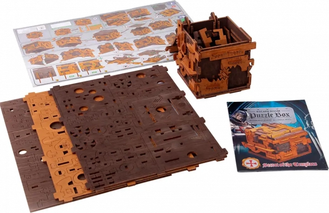 Drewniane puzzle box gra ucieczkowa 149 kawałków