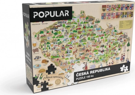 Mapa Republiki Czeskiej puzzle 160 elementów