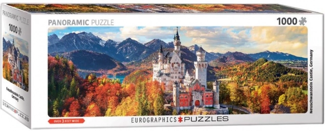 Panoramiczne puzzle zamek Neuschwanstein, Niemcy 1000 elementów