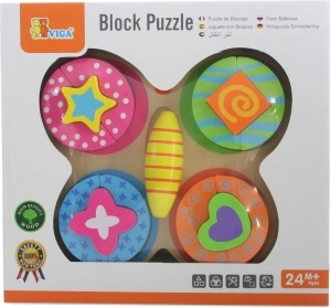 VIGA drewniane puzzle motylek dla dzieci (13 elementów)
