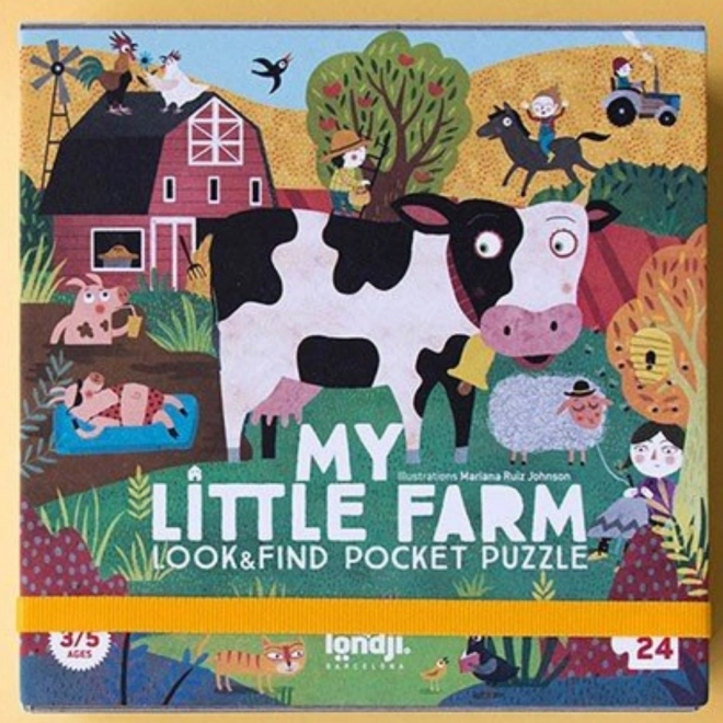 Kieszonkowe puzzle Mała farma 24 elementów