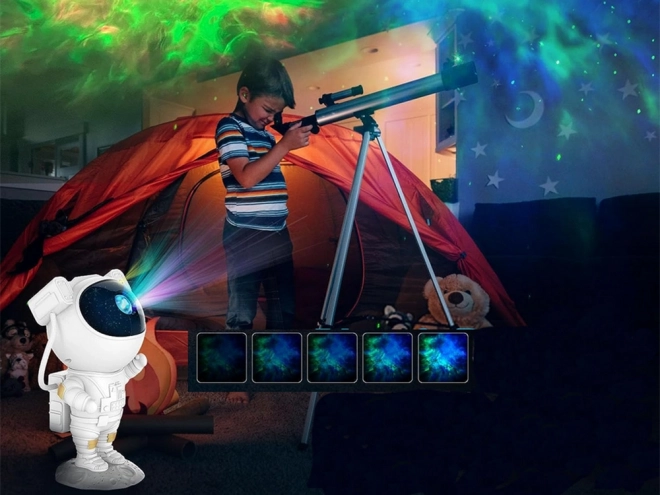 Gwiezdny projektor w kształcie astronauty z pilotem