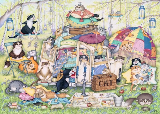 Ravensburger puzzle CRAZY CATS – leniwe letnie popołudnie (1000 elementów)