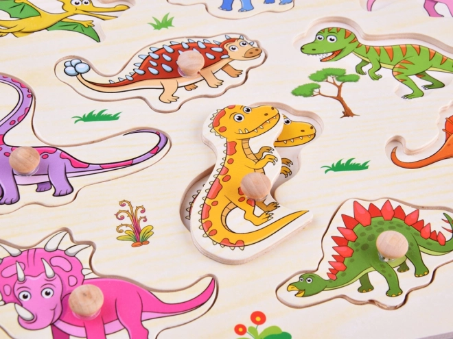 Drewniane puzzle dinozaury