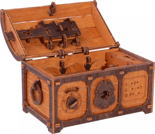 Escape Room Truhla z Skarbem drewniane 3D puzzle