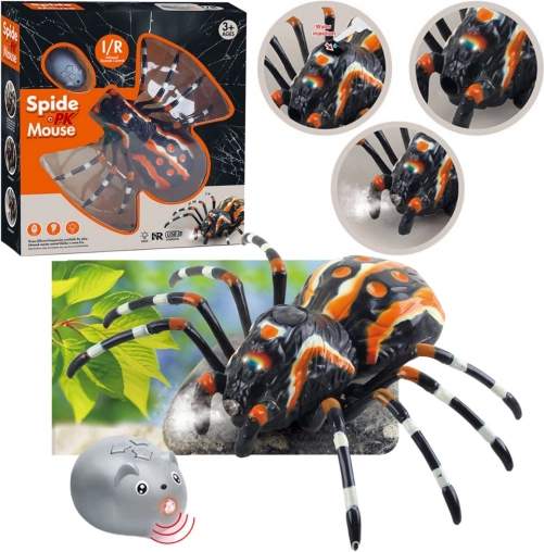 RC tarantula z pilotem na podczerwień, czarna