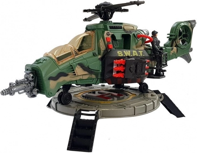 Duży śmigłowiec SWAT z sygnalizacją dźwiękową