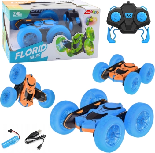 Kaskaderskie auto RC 360° – niebieskie