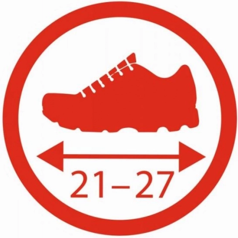Łatwa regulacja dla rozmiarów 21–27