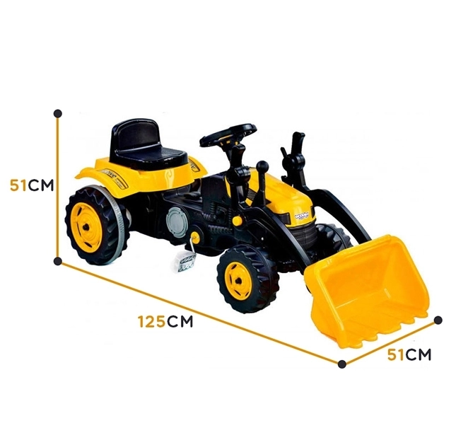Dziecięcy traktor na pedały z przednią ładowarką