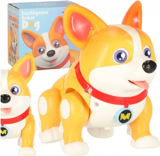Interaktywny piesek robot Corgi ze świecącymi uszami i muzyką