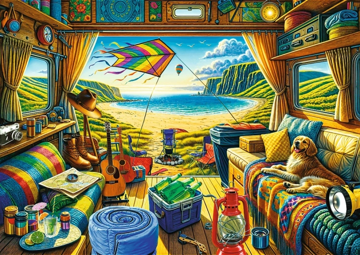 Puzzle TREFL Premium Plus – Podróż kamperem 1000 elementów