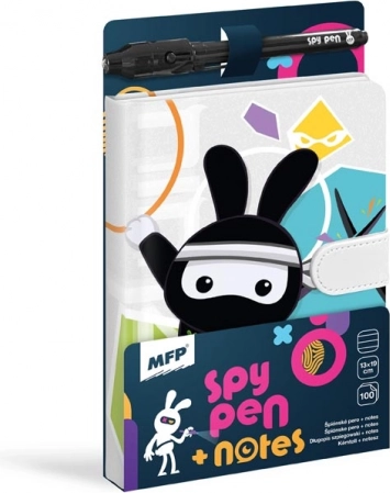 Notatnik z magnesem SPY NOTES – czarny królik ninja