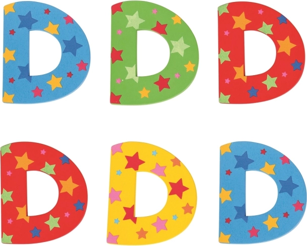 Bigjigs Toys drewniana litera D w gwiazdki