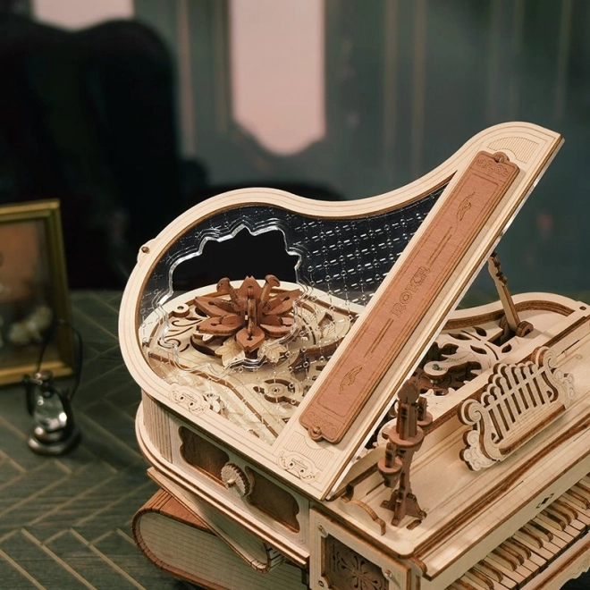 RoboTime 3D Drewniane mechaniczne puzzle Magiczne piano (napęd elektryczny)