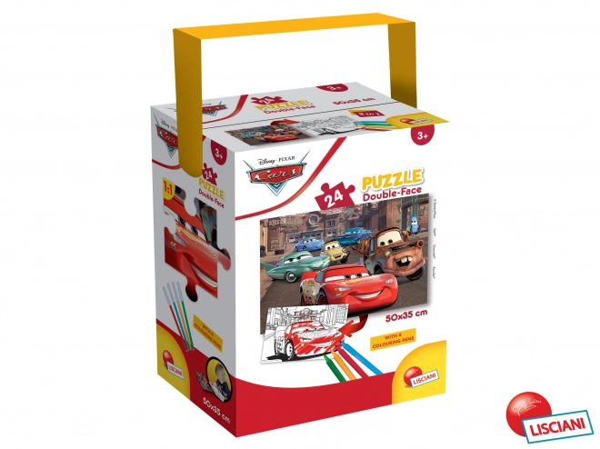 Dziecięce puzzle Cars: dwustronne, 24 elementy