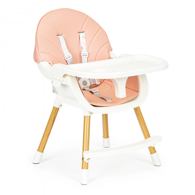 Ecotoys Krzesełko do karmienia 2w1 Różowe