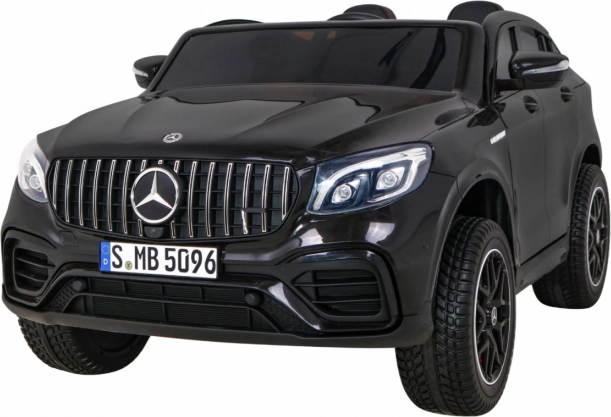 Dziecięcy elektryczny samochód MERCEDES GLC 63S 4x4, czarne SUV z MP4 i kołami EVA