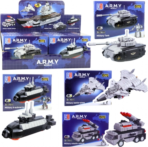Klocki armia 2w1 – pojazdy wojskowe i robot