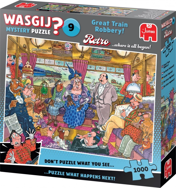 Jumbo Puzzle Wasgij Mystery 9: Wielki napad na pociąg 1000 kawałków