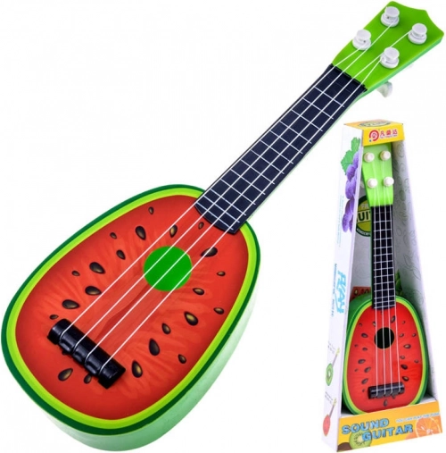 Dziecięce ukulele – plastikowa gitarka 37 cm – Arbuz