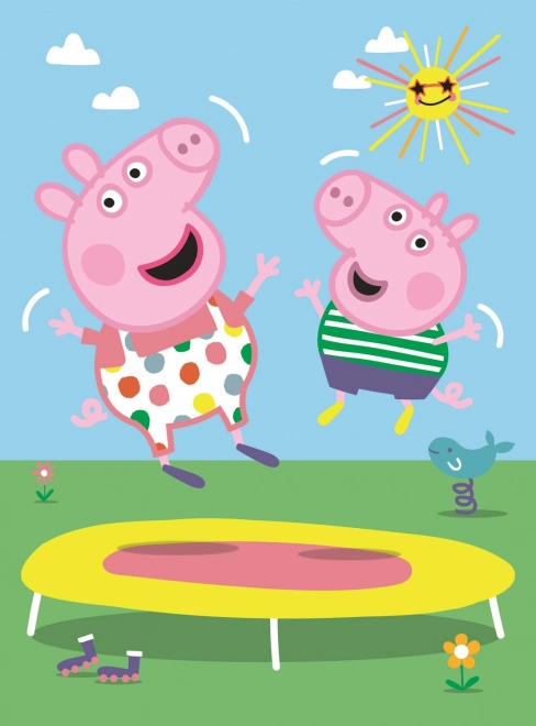 TREFL Puzzle Świnka Peppa: Na trampolinie 20 elementów