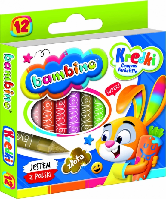 Grafitowe kredki woskowe Bambino - 12 sztuk