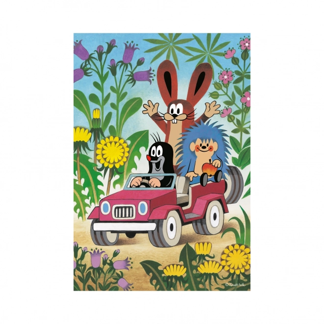 Puzzle 2w1 Krecik się cieszy - 2 x 48 elementów