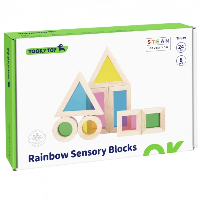 Drewniane kolorowe lustrzane klocki TOOKY TOY
