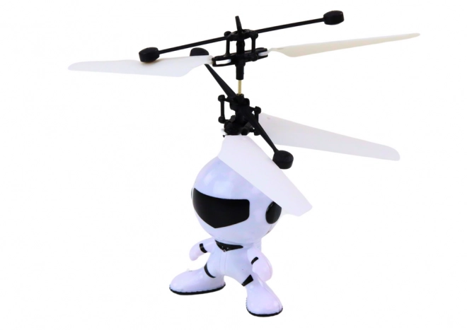 Latający astronauta ręcznie sterowany dron - helikopter Biały
