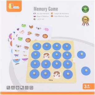 Drewniana gra pamięciowa VIGA z obrazkami – Montessori, 10 kart