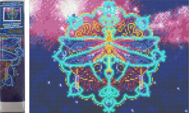 Świecący diamentowy malunek Ważka 30x40 cm