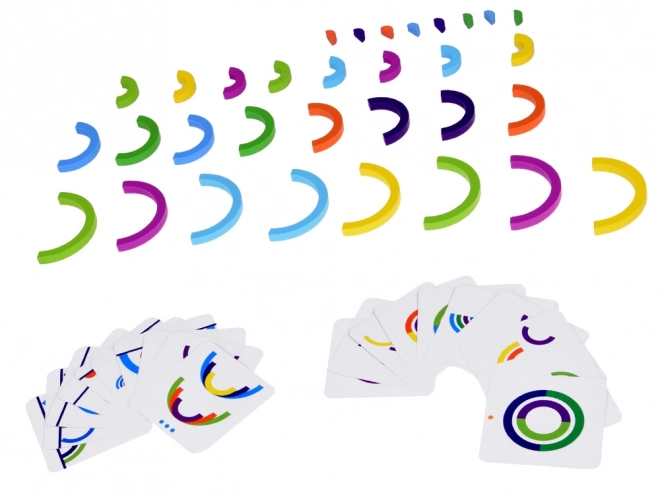 Montessori edukacyjne drewniane puzzle kolorowa tęcza + zadania ZA5328