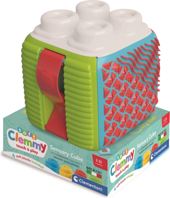 Clementoni Clemmy sensoryczna aktywna kostka z miękkimi klockami